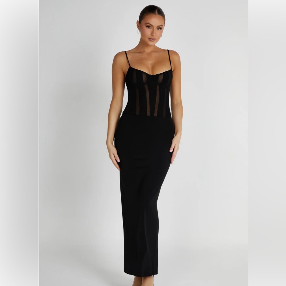 Meshki black maxi  bustier  dress